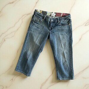 Z CAVARICCI Vintage y2k Denim Capris Pants Size 7